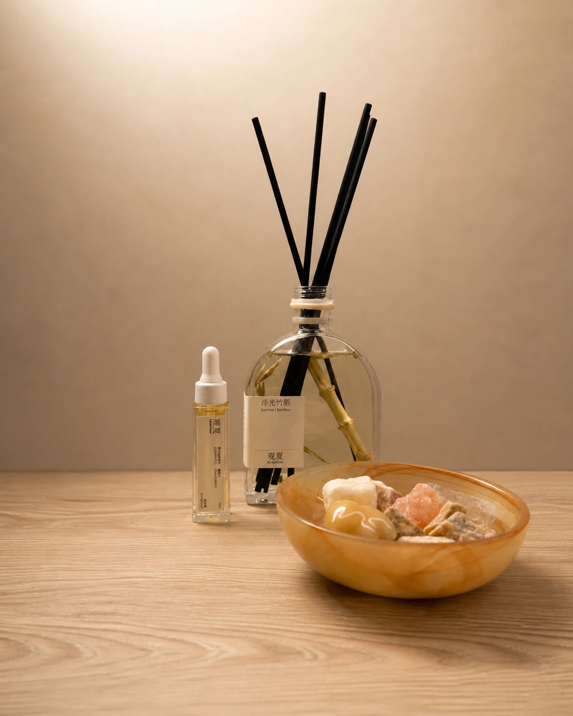 Brass apothecary cart with botanicals